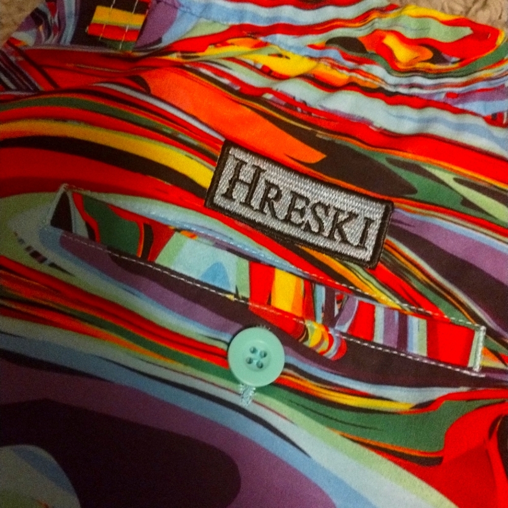 Men's Hreski Wild Colorful Print Golf Shorts Size 38